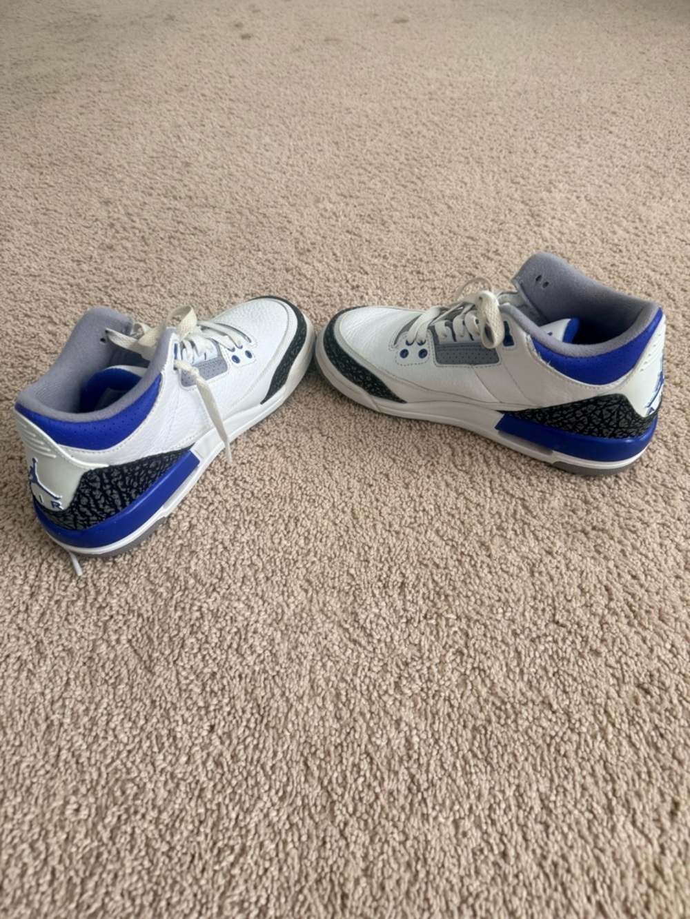 Nike Kids White and Blue Basketball Shoes